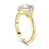 Gold Jewelry L35-66, Heart center stone, Yellow Gold, view 1