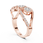 14K Solid Gold Lab Diamond Infinity Cluster Ring, Rose Gold, view 1