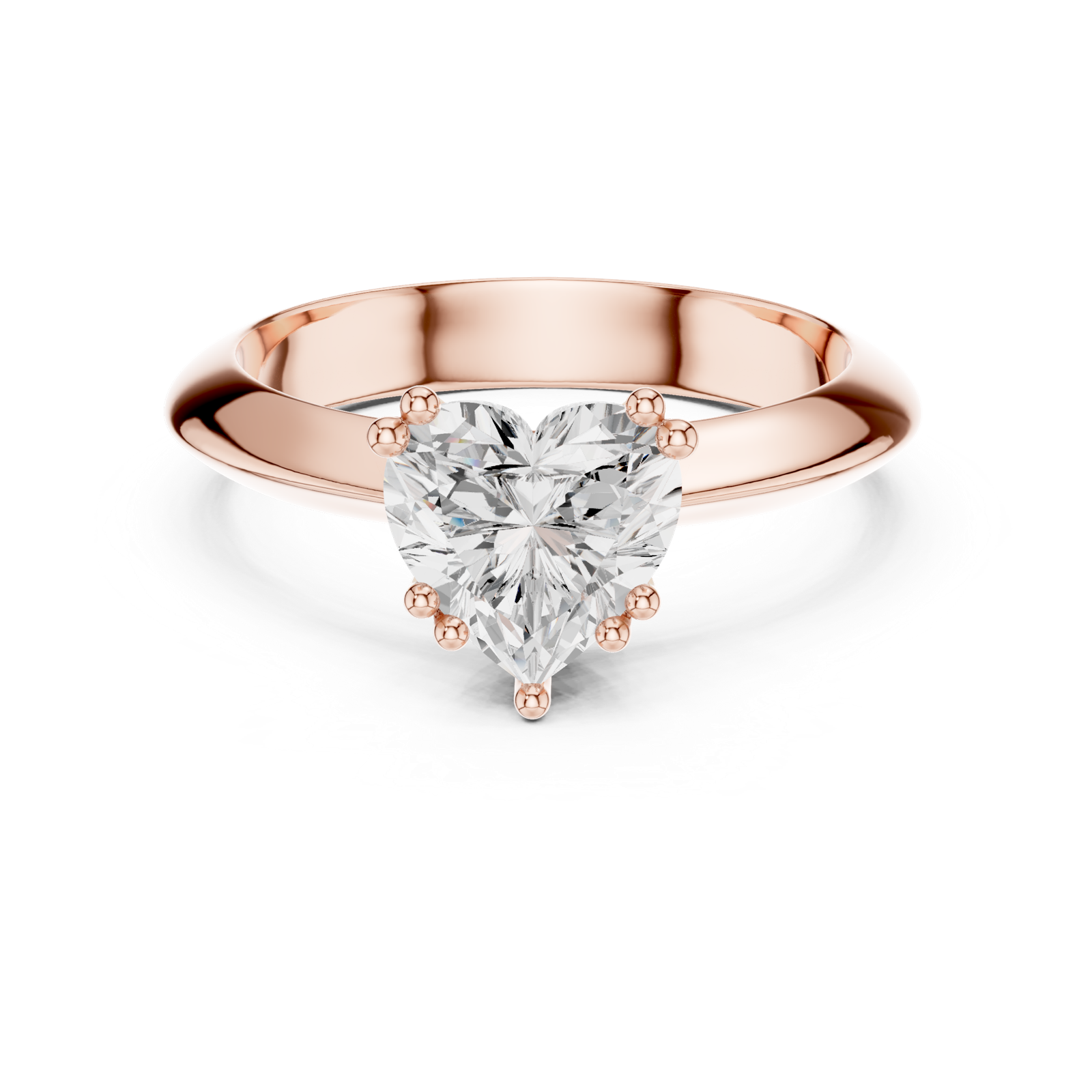 Gold Jewelry L36-8, Heart center stone, Rose Gold, view 4