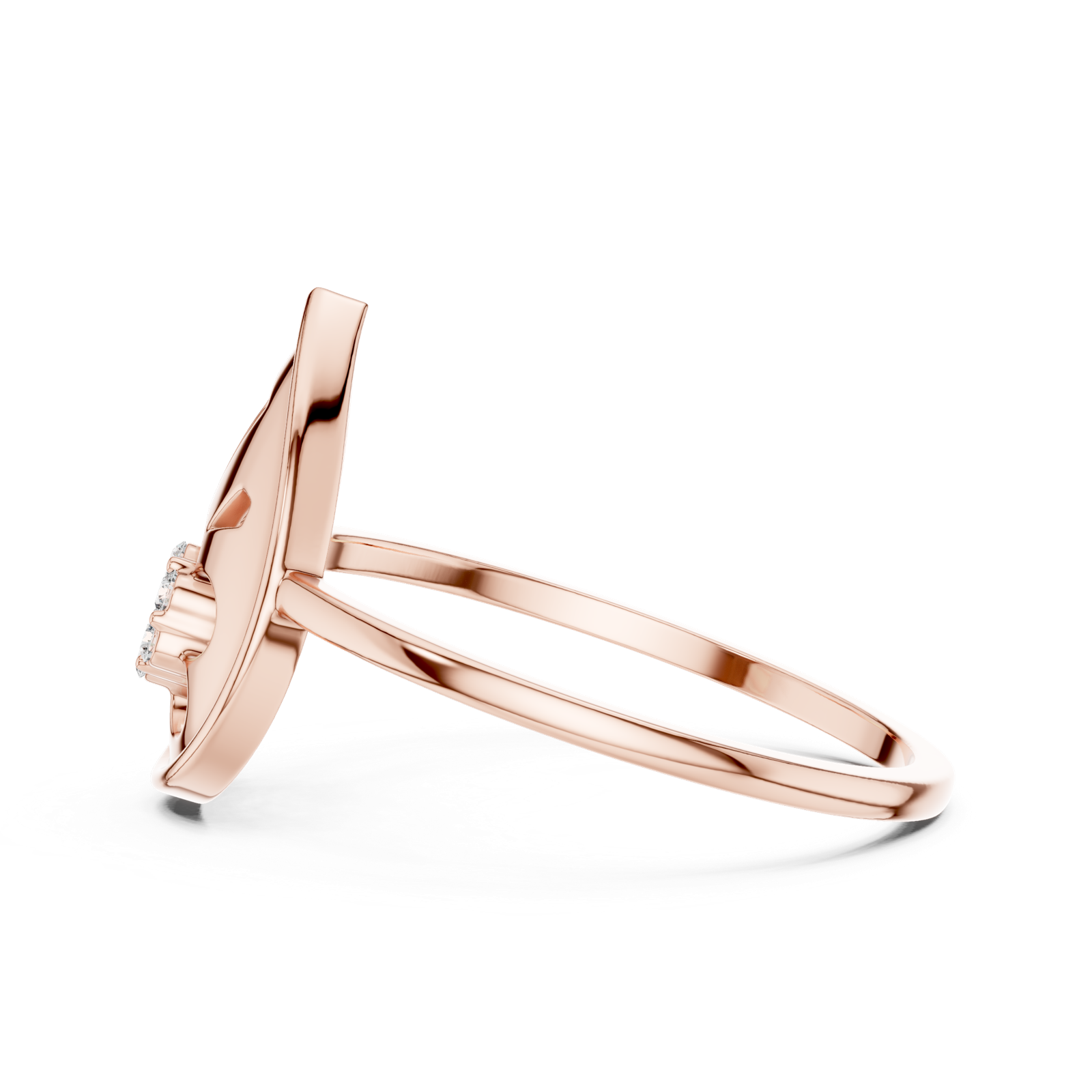 Gold Ring DR-6188, Rose Gold, view 3