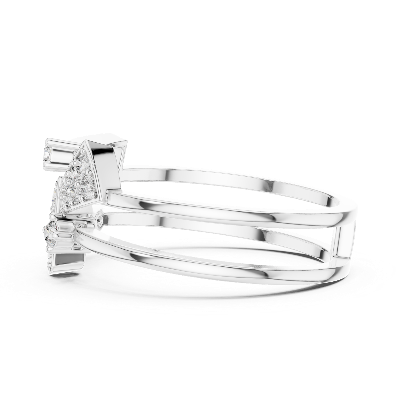 Gold Ring LR-01 (73), White Gold, view 3