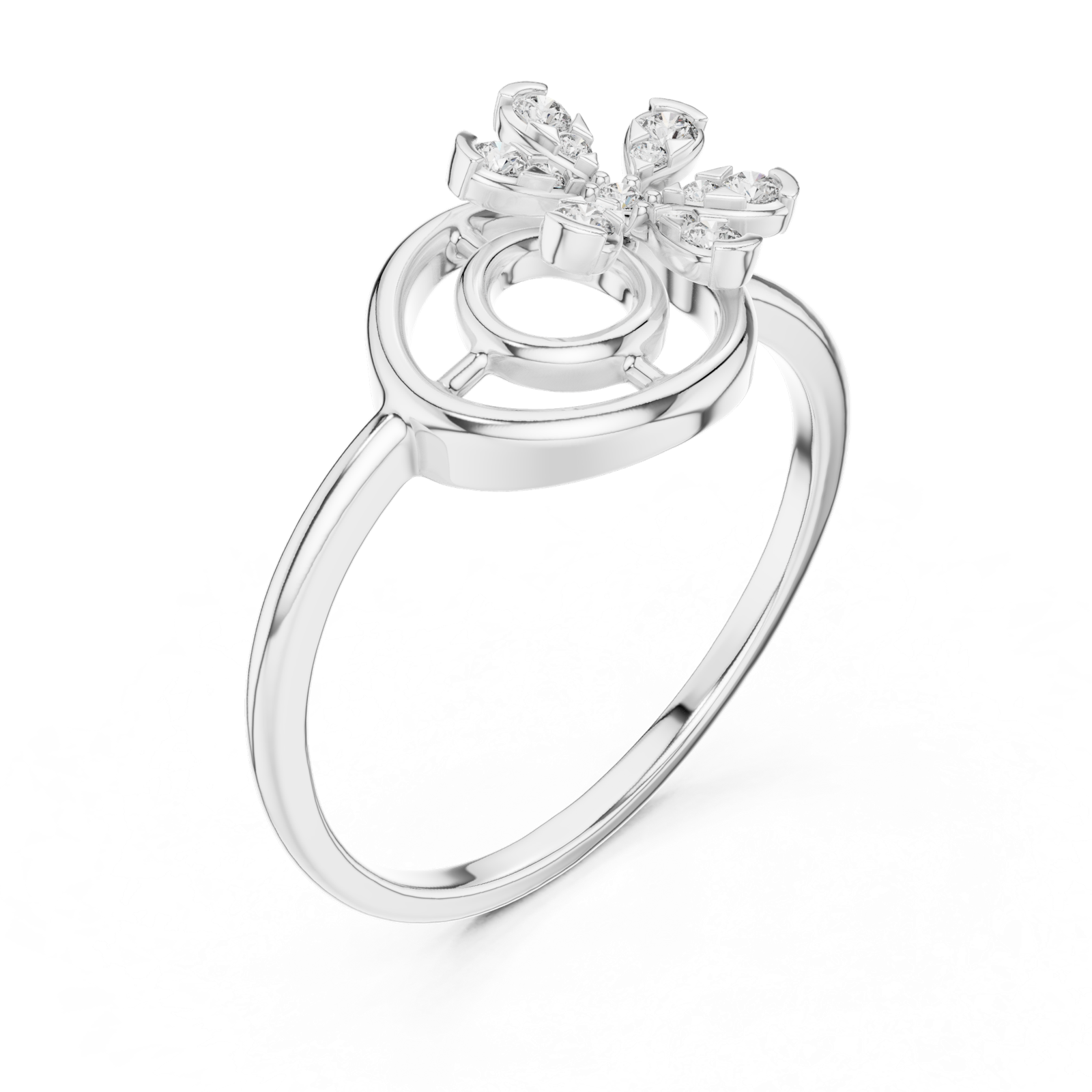 Gold Ring 12-10043@L, White Gold, view 2