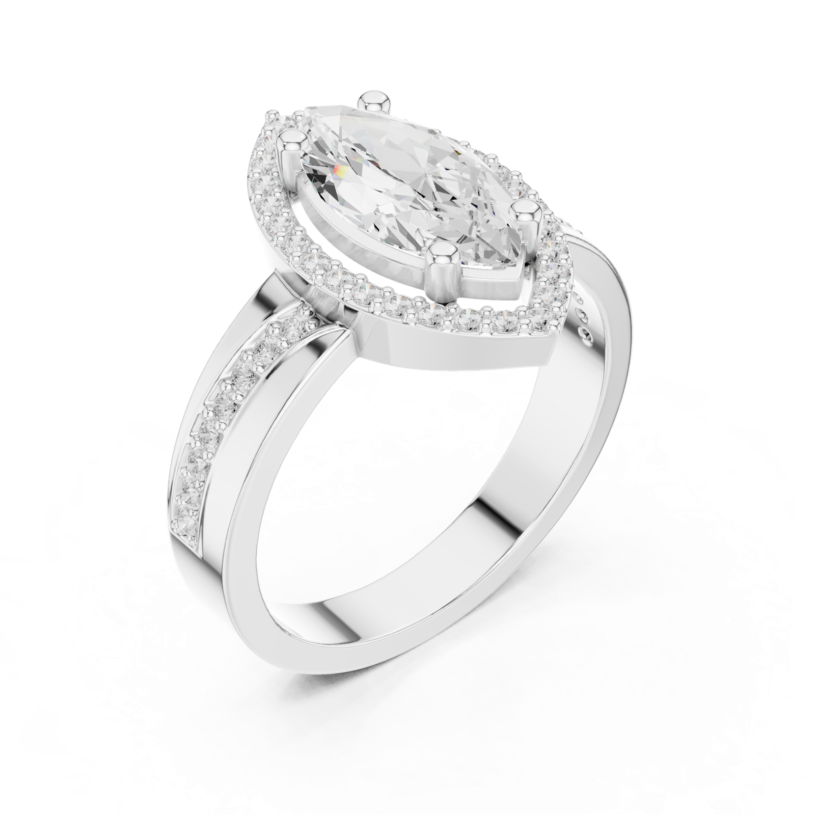 Gold Ring DDLR-355, White Gold, view 2