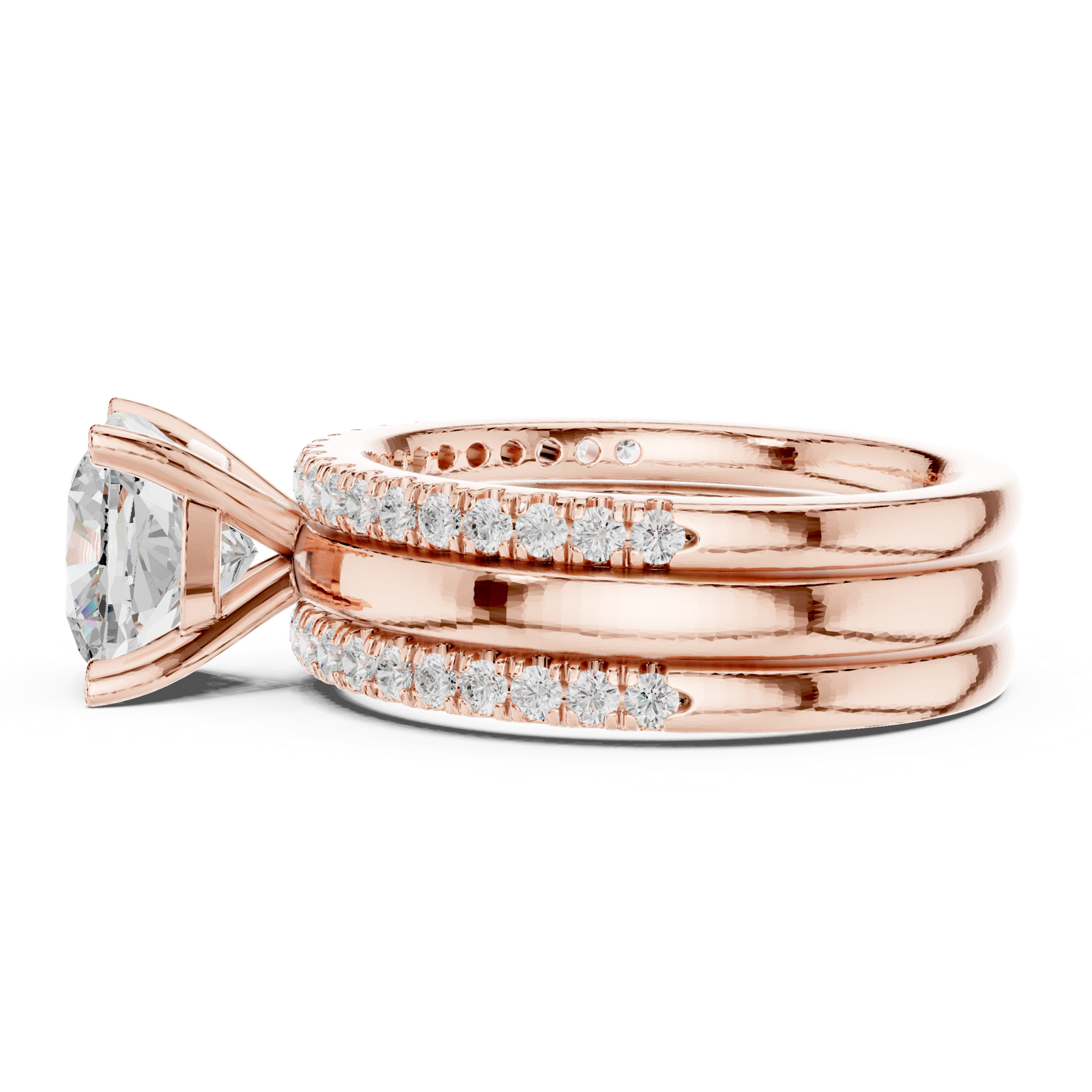 Gold Ring DDLR-302, Rose Gold, view 3