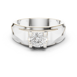 14K Solid Gold Lab Diamond Solitaire Ring, White Gold