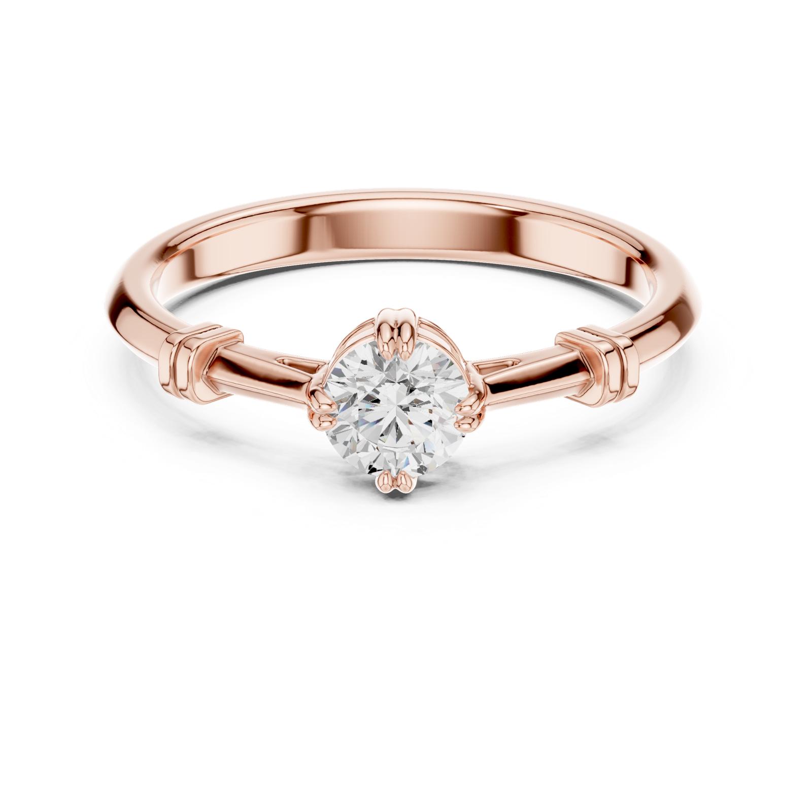 Gold Ring DDLR-796, Rose Gold, view 4