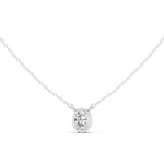 Gold Jewelry DDPS-001, Oval center stone, White Gold