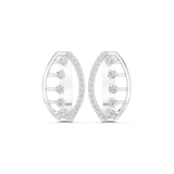 14K Solid Gold Lab Diamond Hoop Earrings, White Gold