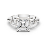 Gold Jewelry, Asscher center stone, White Gold