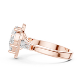 Gold Ring DDLR-342, Pear center stone, Rose Gold, view 3