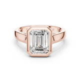 Gold Jewelry L36-3, Emerald center stone, Rose Gold
