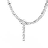 14K Solid Gold Lab Diamond Tennis Necklace, White Gold, view 1