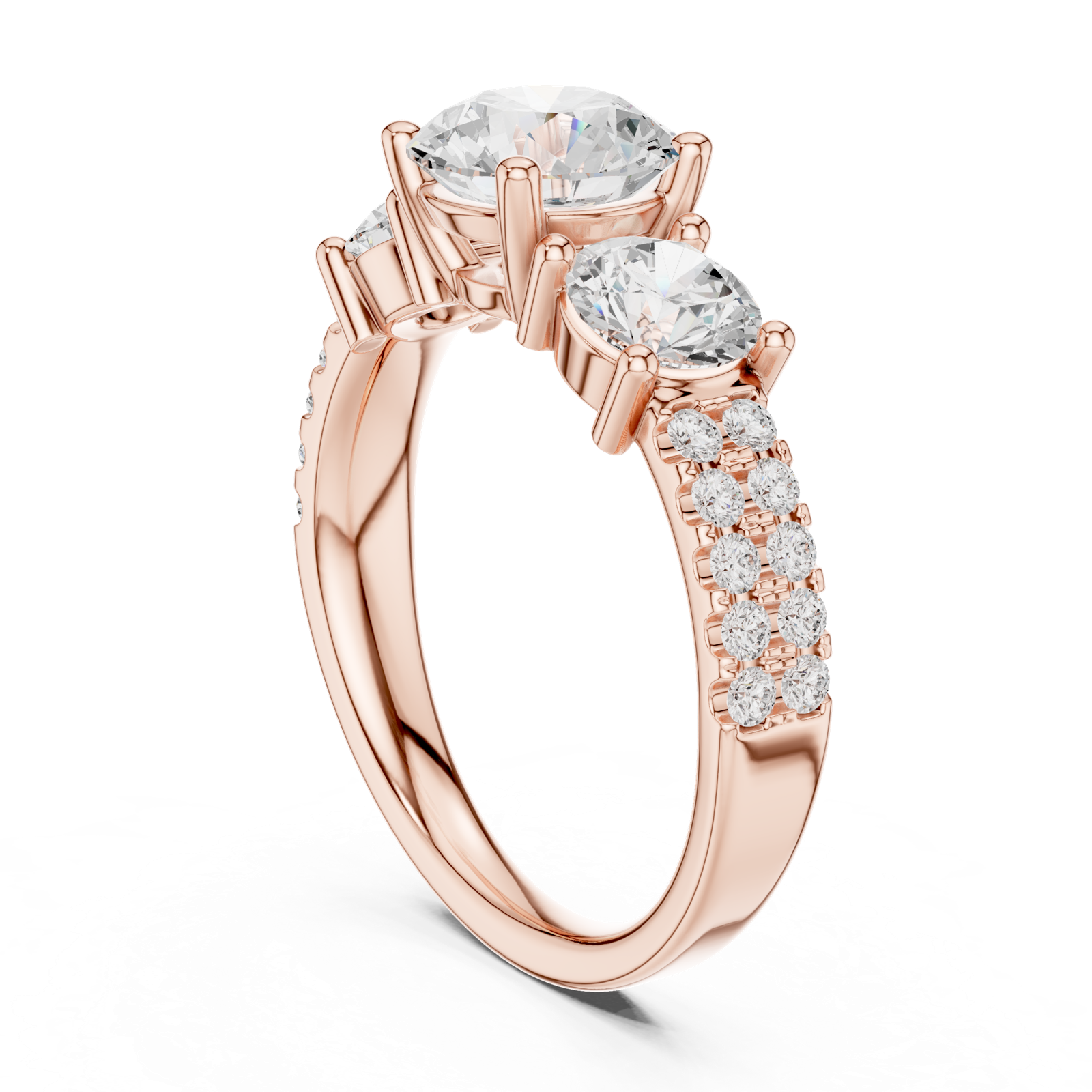 Gold Ring DDLR-715, Rose Gold, view 1