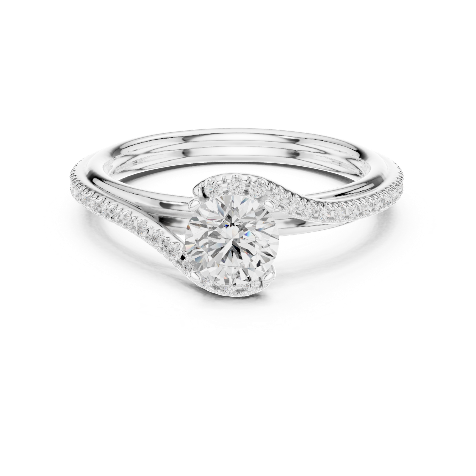 Gold Ring LR-0336, White Gold, view 4