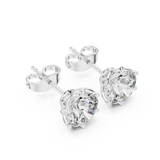 Gold Earrings 9-10076E, White Gold, view 2