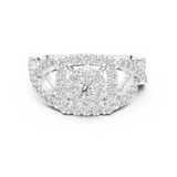 14K Solid Gold Lab Diamond Halo Ring, White Gold