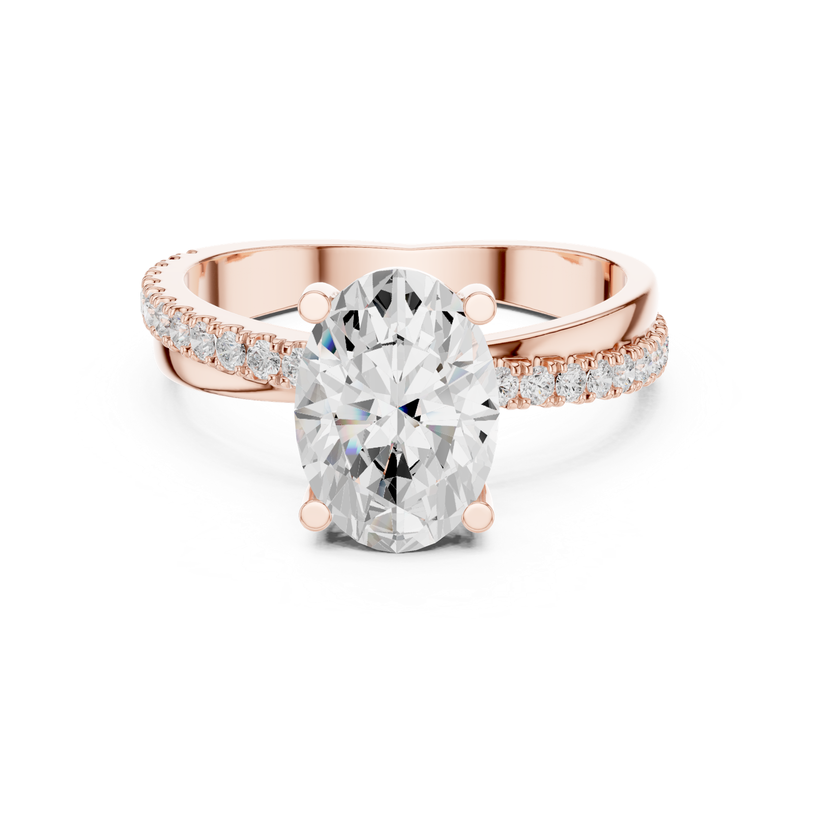 Gold Ring DDLR-358, Rose Gold, view 4