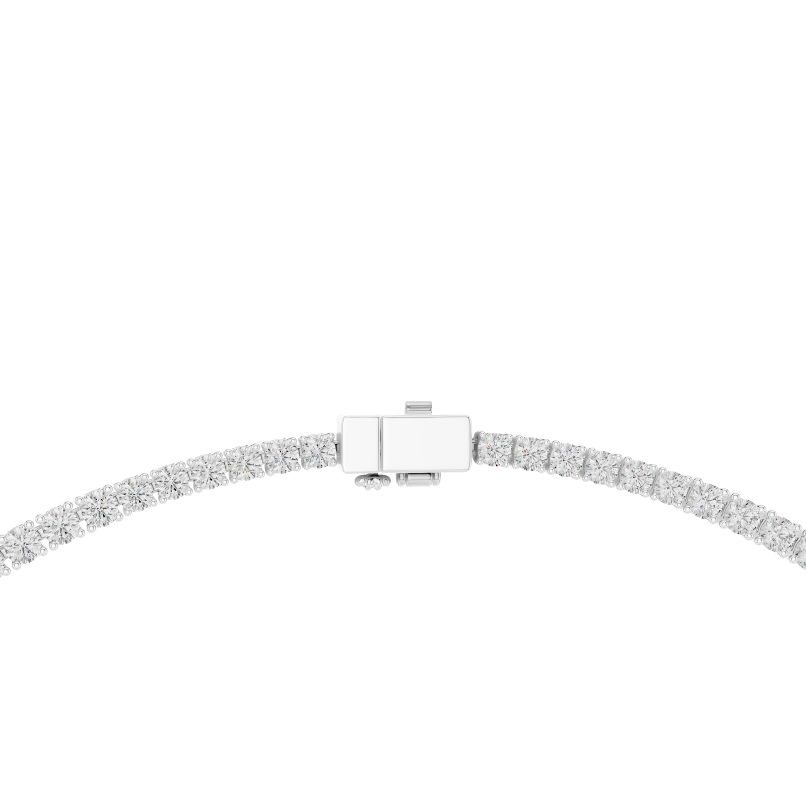 14K Solid Gold Lab Diamond Tennis Necklace, White Gold, view 4