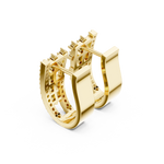 14K Solid Gold Lab Diamond Cluster Earrings, Yellow Gold, view 2