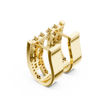 14K Solid Gold Lab Diamond Cluster Earrings, Yellow Gold, view 2