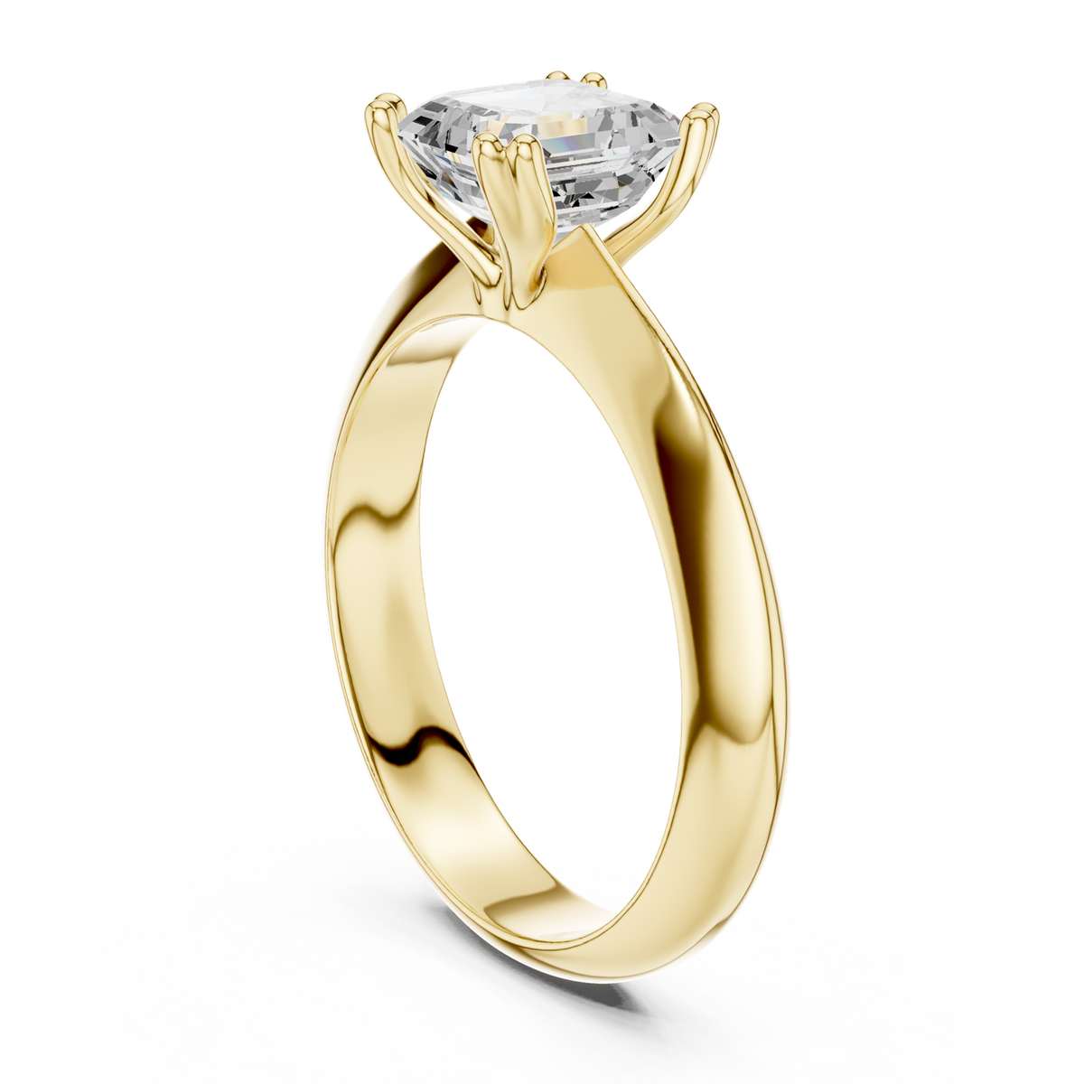 Gold Jewelry L36-8, Asscher center stone, Yellow Gold, view 1