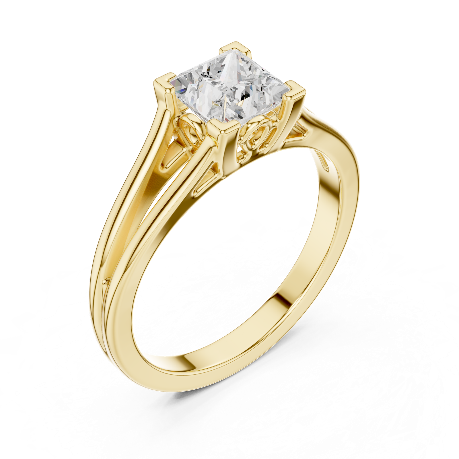 Gold Ring DDLR-892, Yellow Gold, view 2