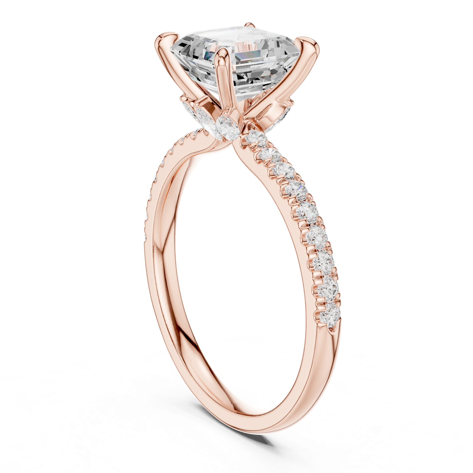Gold Ring DDLR-1009, Rose Gold, view 1