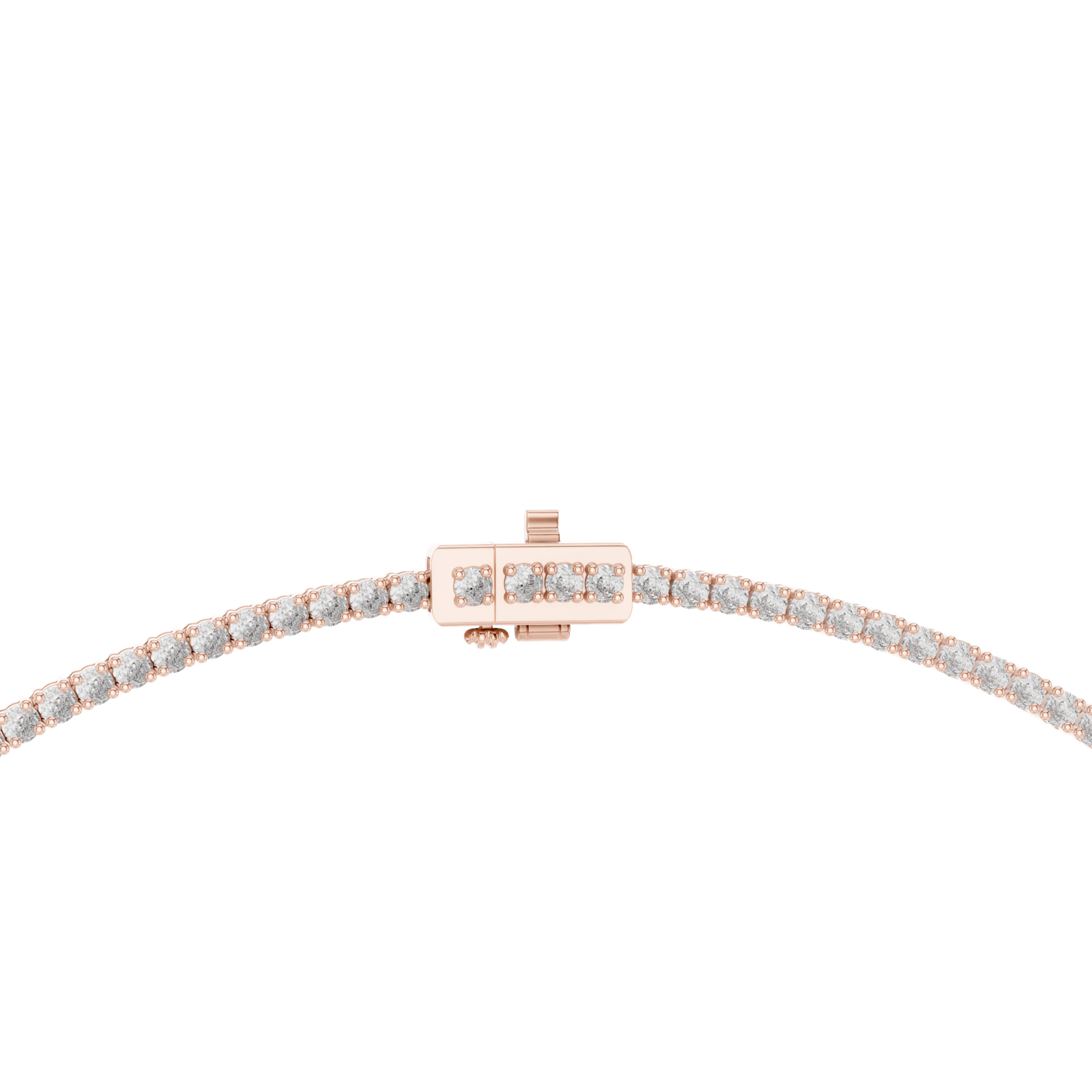 14K Solid Gold Lab Diamond Solitaire Pendant Necklace, Rose Gold, view 4