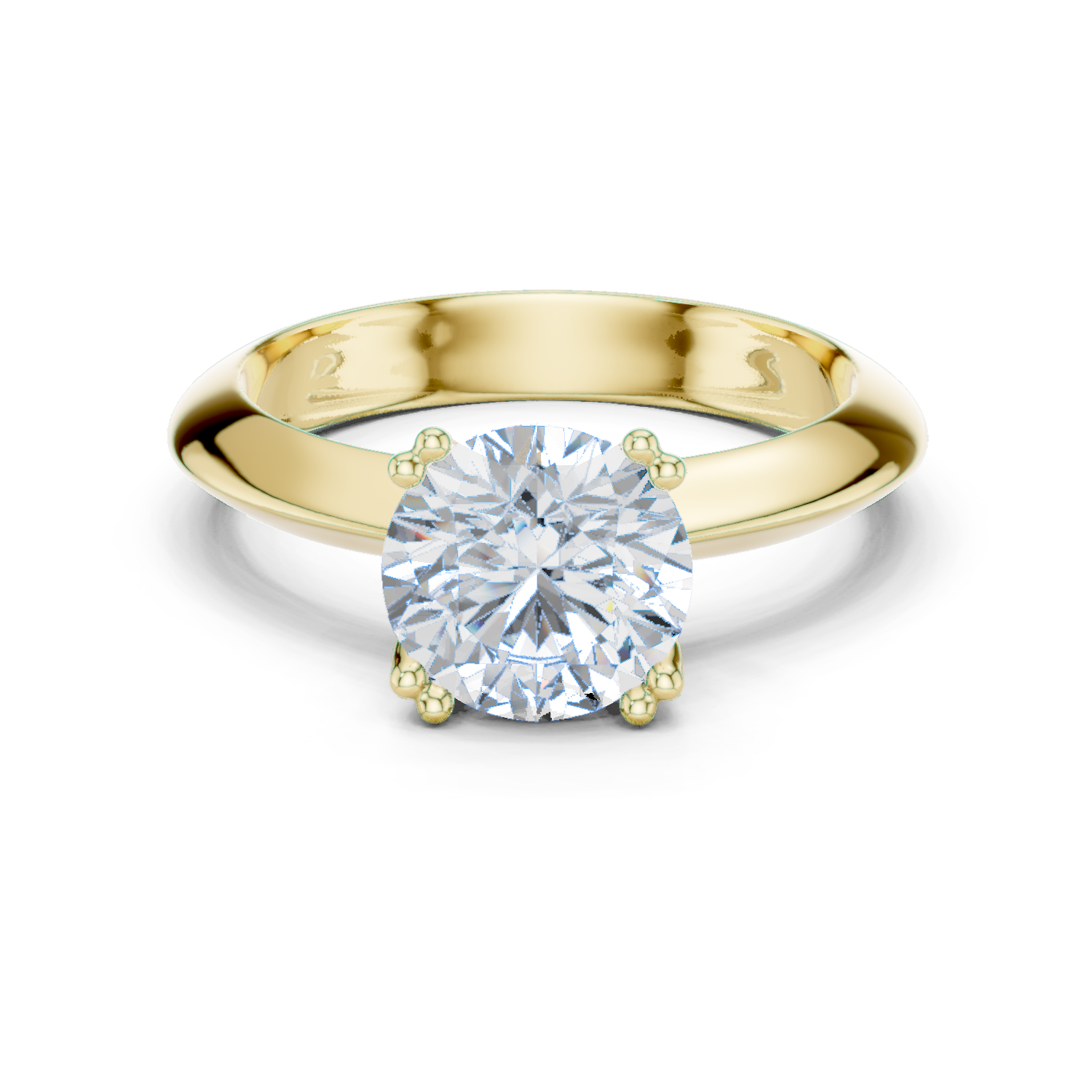 Gold Jewelry L36-8, Round center stone, Yellow Gold