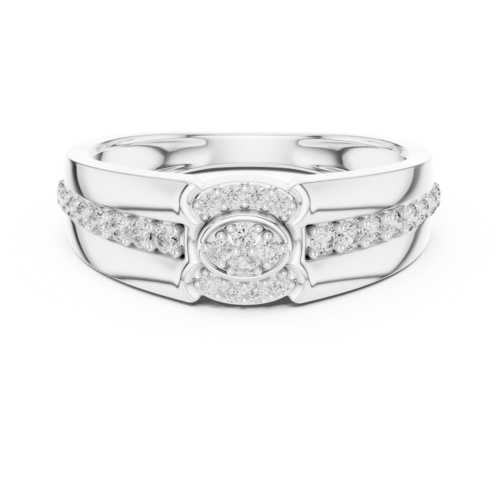 Gold Ring LR-01 (41), White Gold, view 4