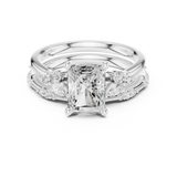 Gold Ring DDLR-299, Radiant center stone, White Gold, view 4