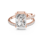 Gold Jewelry L35-39, Radiant center stone, Rose Gold, view 4