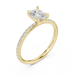 Gold Jewelry, Cushion center stone, Yellow Gold, view 2