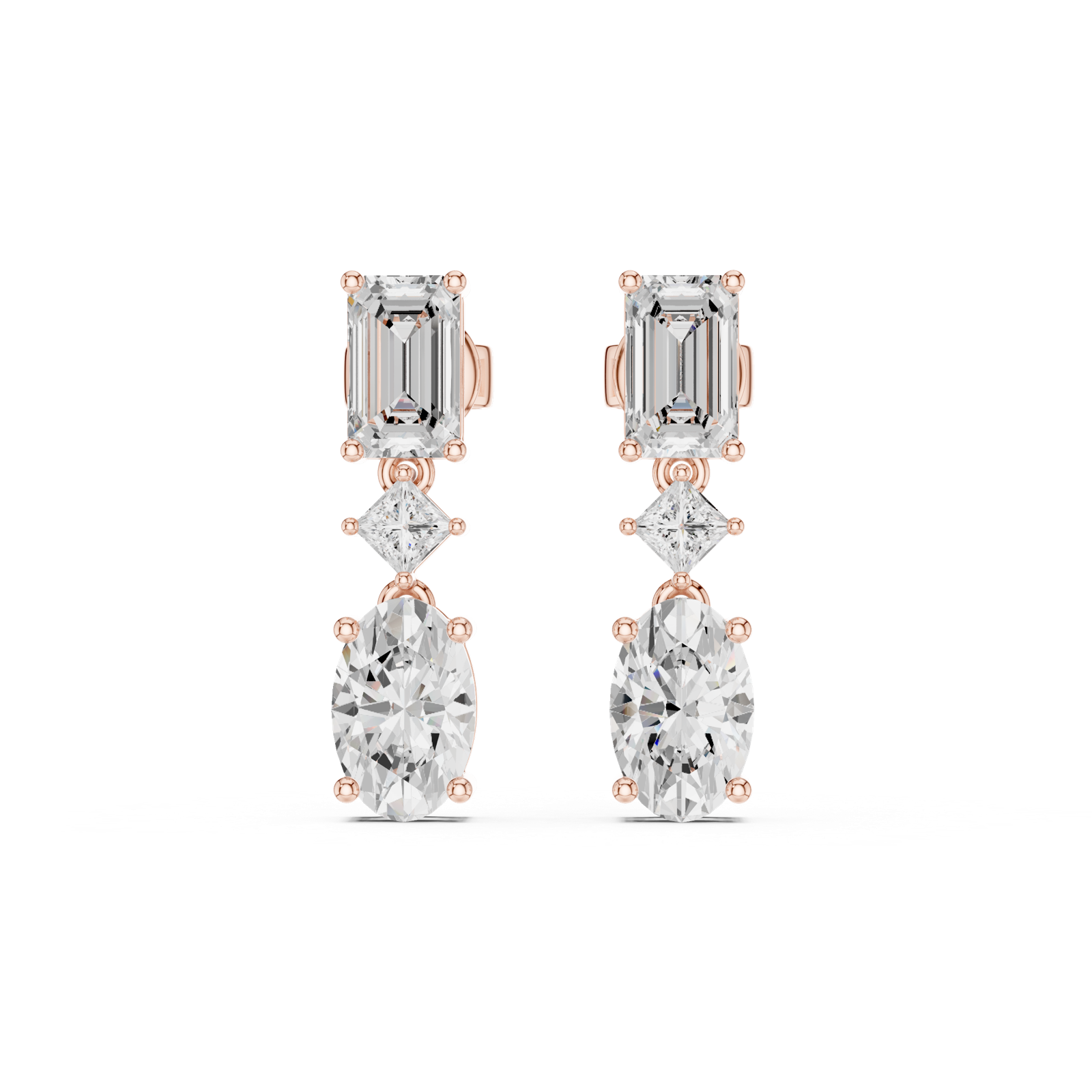Gold Earrings Earring, Rose Gold, view 4