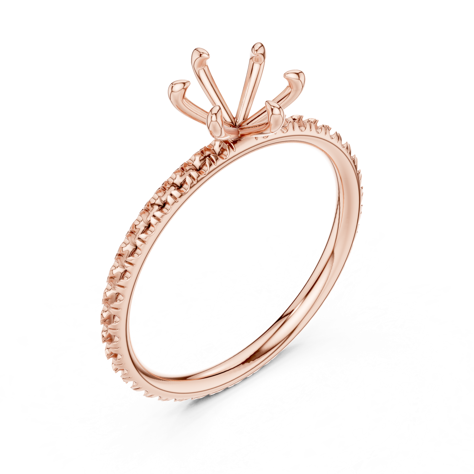 Gold Jewelry L36-15, Round center stone, Rose Gold, view 2