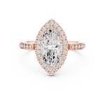 Gold Ring DDLR-349, Marquise center stone, Rose Gold, view 4