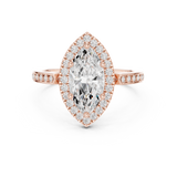 Gold Ring DDLR-349, Marquise center stone, Rose Gold, view 4