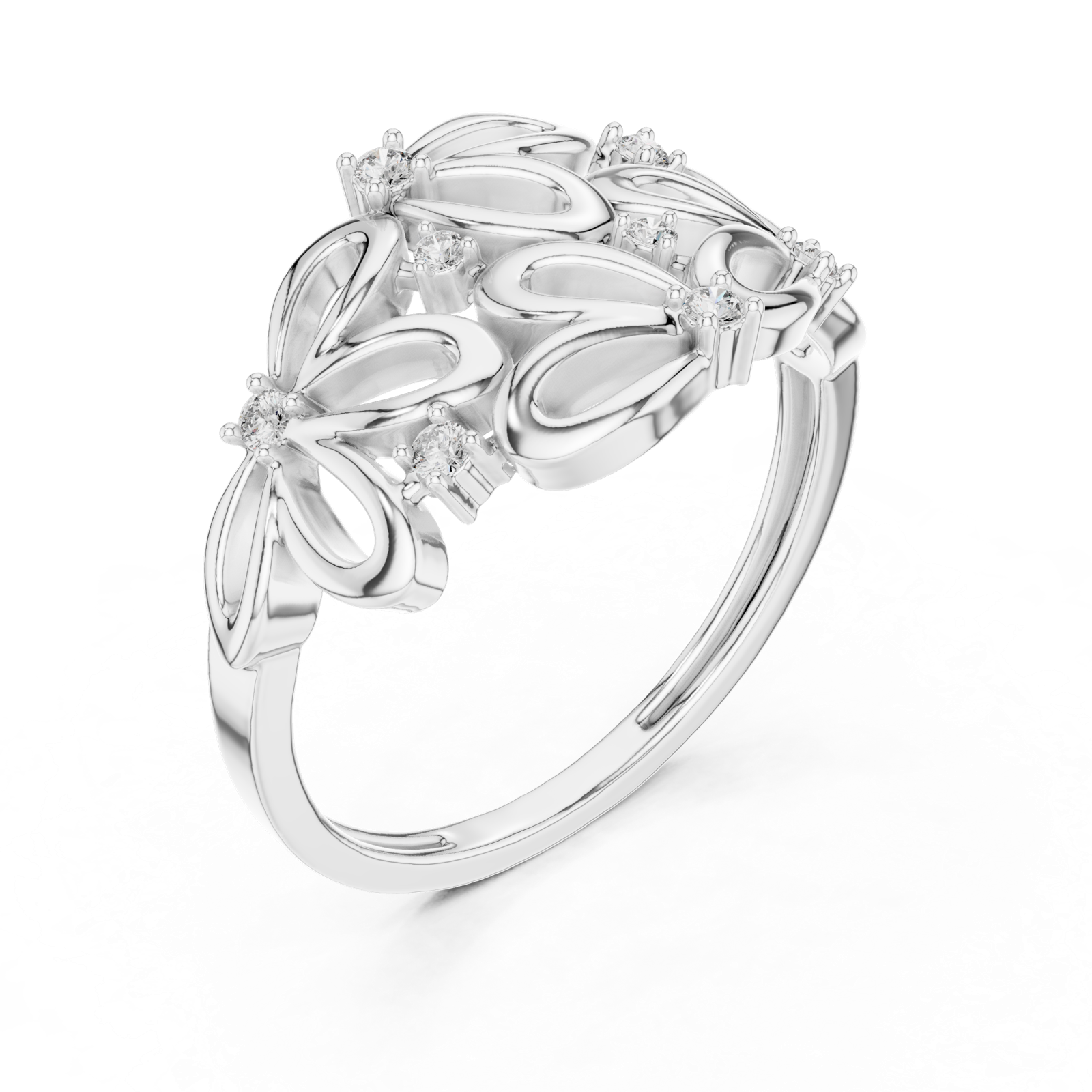 Gold Ring 12-10070@L, White Gold, view 2