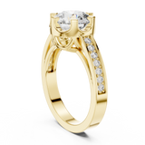 14K Solid Gold Lab Diamond Solitaire Ring, Yellow Gold, view 1