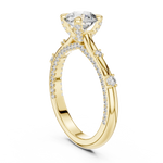 14K Solid Gold Lab Diamond Solitaire Ring, Yellow Gold, view 1