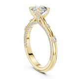 14K Solid Gold Lab Diamond Solitaire Ring, Yellow Gold, view 1
