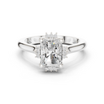 Gold Jewelry L35-123, Radiant center stone, White Gold