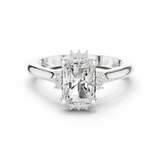 Gold Jewelry L35-123, Radiant center stone, White Gold