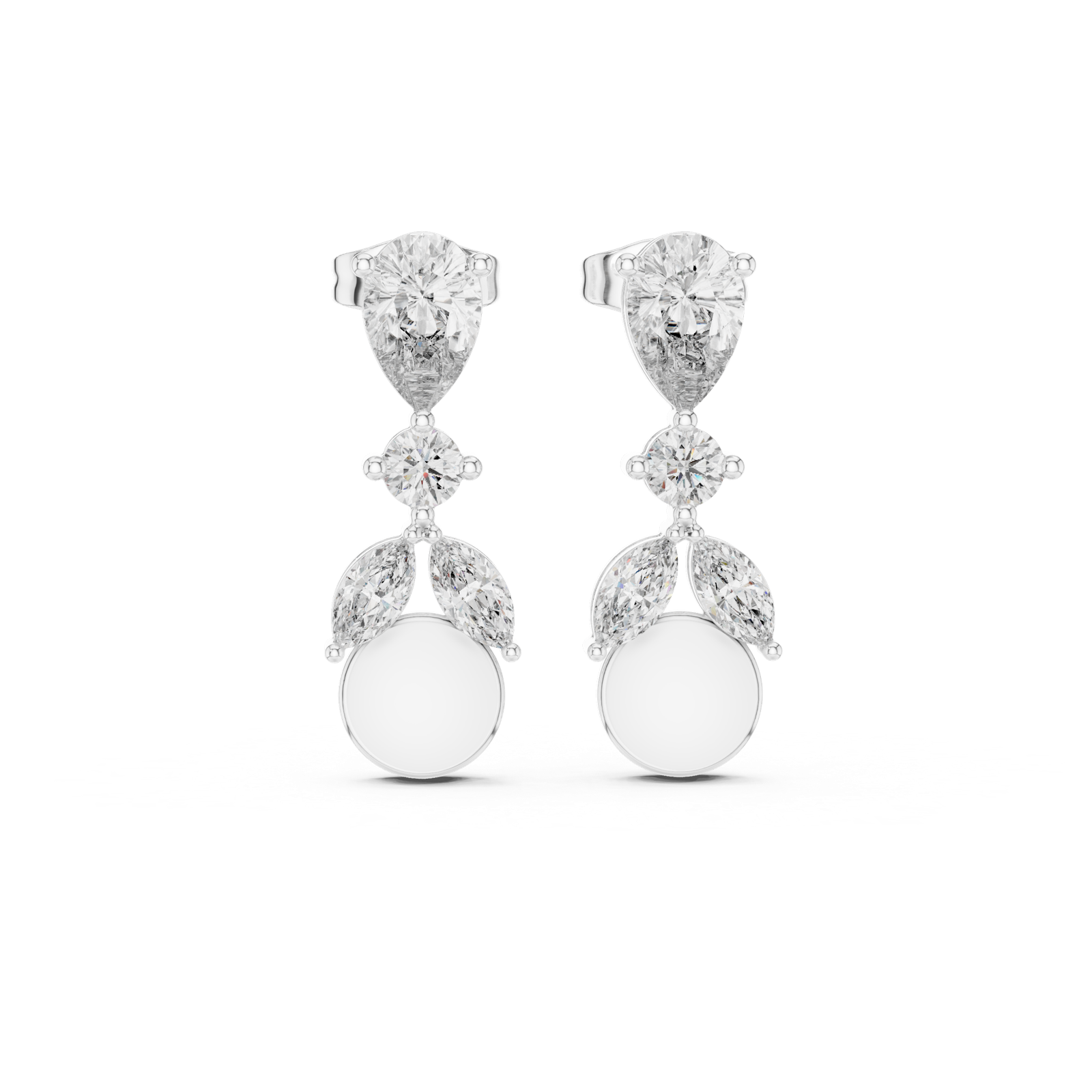 Gold Earrings AER-1, White Gold