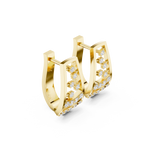 14K Solid Gold Lab Diamond Cluster Earrings, Yellow Gold, view 1