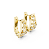 14K Solid Gold Lab Diamond Cluster Earrings, Yellow Gold, view 1