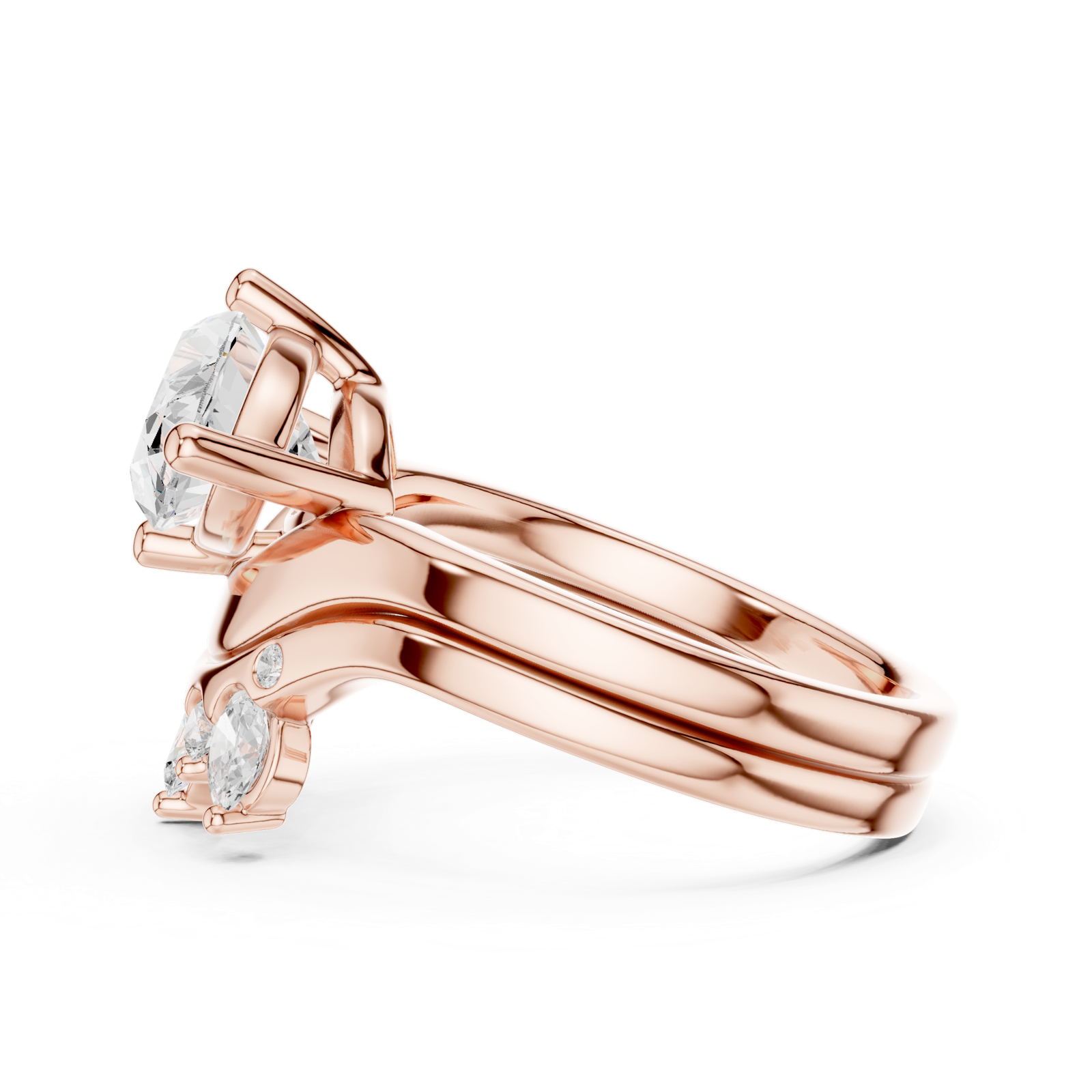 Gold Ring DDLR-444, Rose Gold, view 3