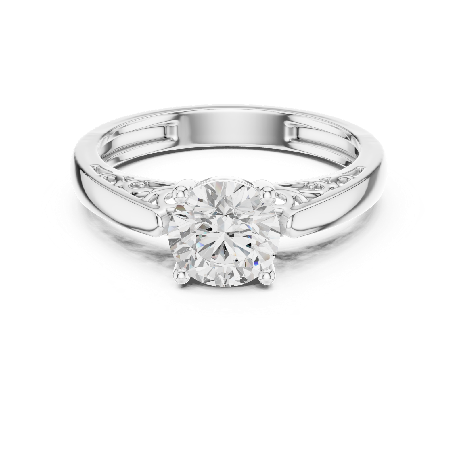 Gold Ring DDLR-815, White Gold, view 4