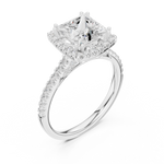 Gold Ring DDLR-255, Princess center stone, White Gold, view 2