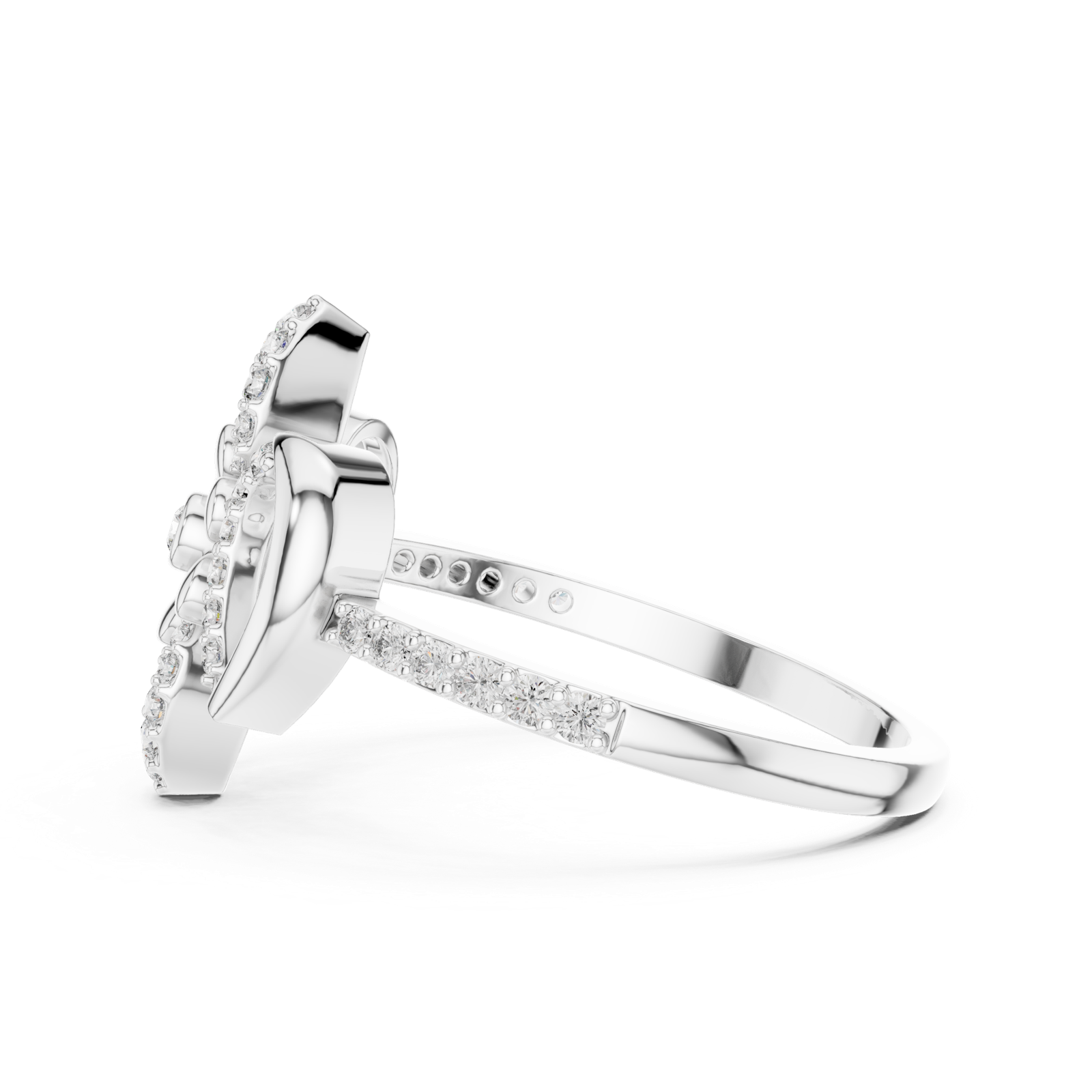 Gold Ring LR-01 (57), White Gold, view 3
